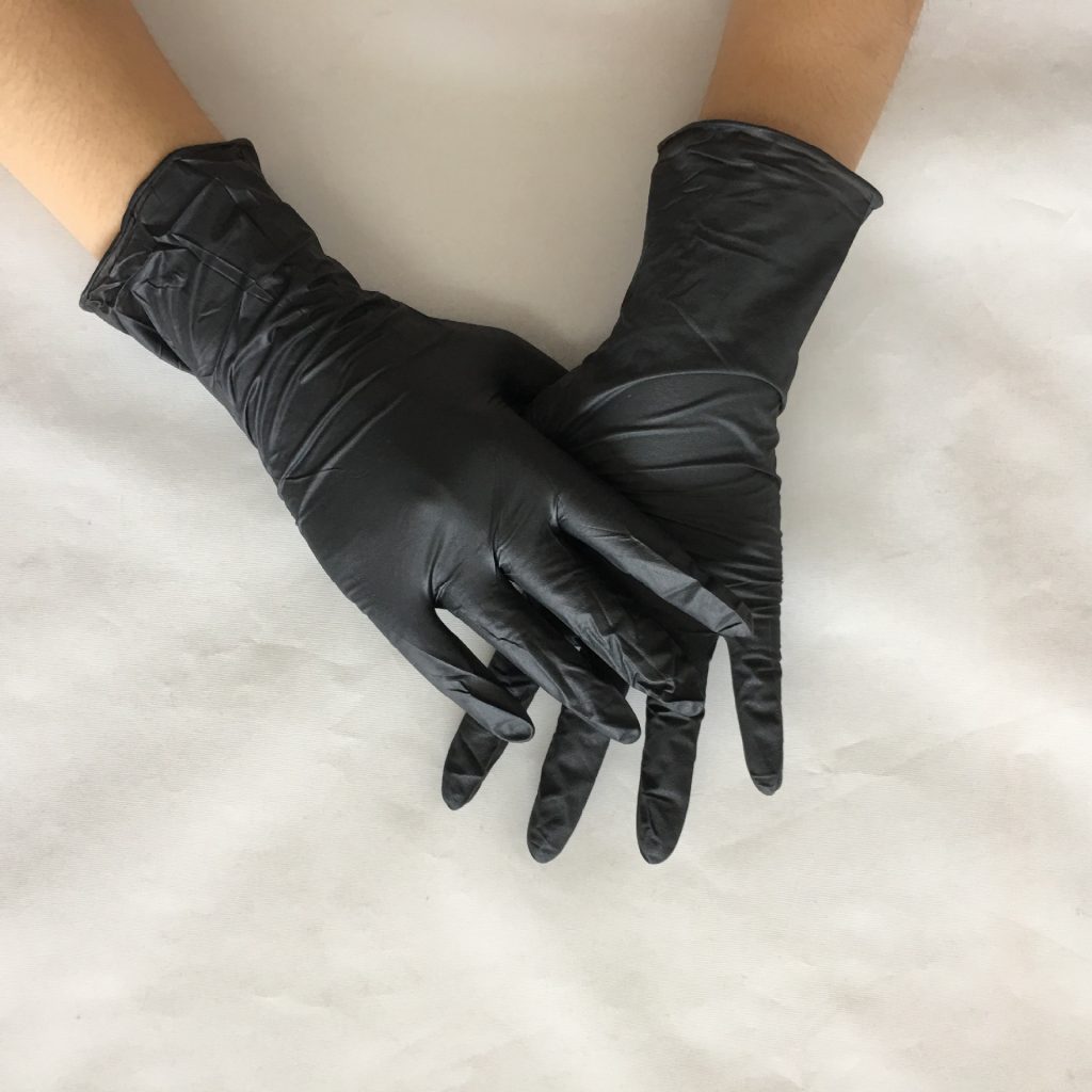 Disposable black nitrile rubber gloves Latex Glove Manufacturers