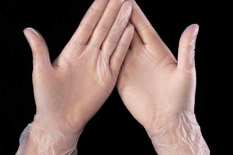 Disposable transparent film kitchen household PVC gloves (1)