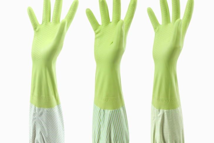 Fashion copy and velvet warm dishwashing gloves (4)