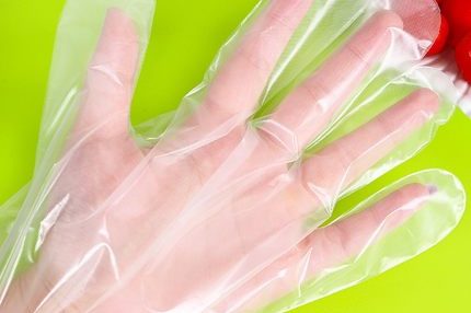 Kitchen plastic thickening gloves (4)