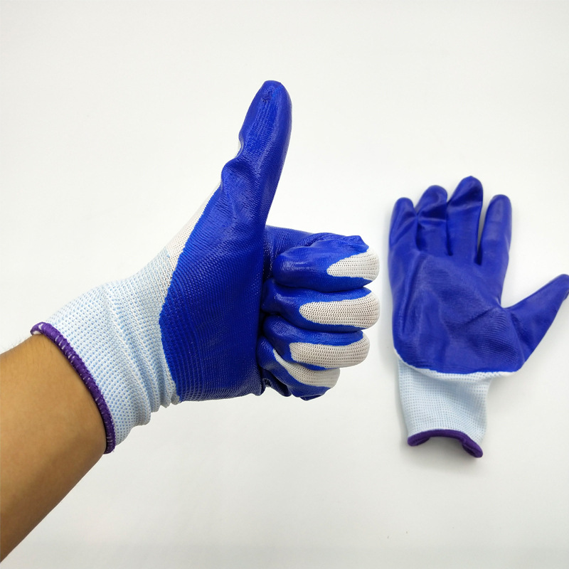 Nitrile dipped wearresistant breathable oilproof gloves Latex Glove