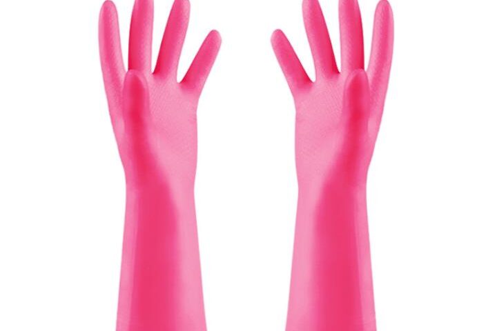 PVC color durable rubber cleaning gloves (2)
