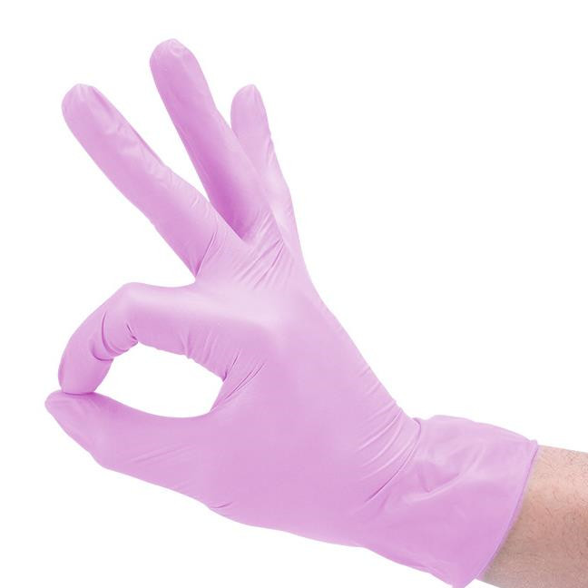 Pink household cleaning disposable nitrile gloves Latex Glove