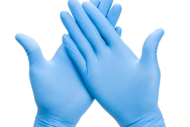 Super elastic thick blue nitrile gloves (2)