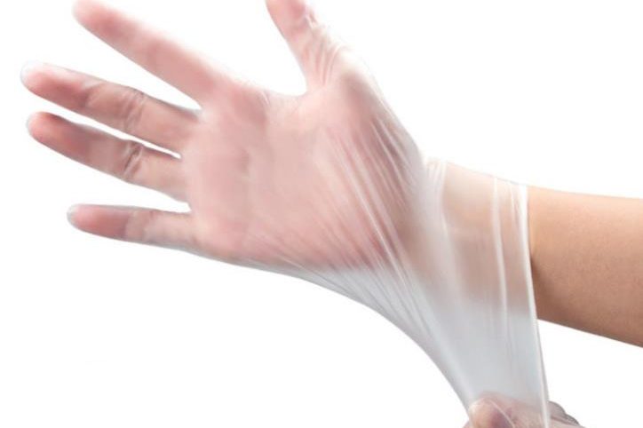 Thick powder-free transparent PVC gloves (1)