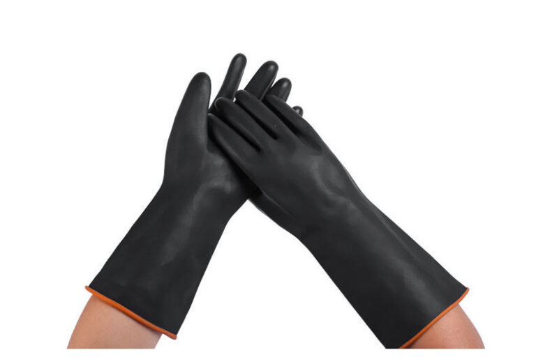 Black Industrial Latex Gloves Chemical-Resistant Rubber Safety Supplier (3) industrial latex chemical resistant gloves