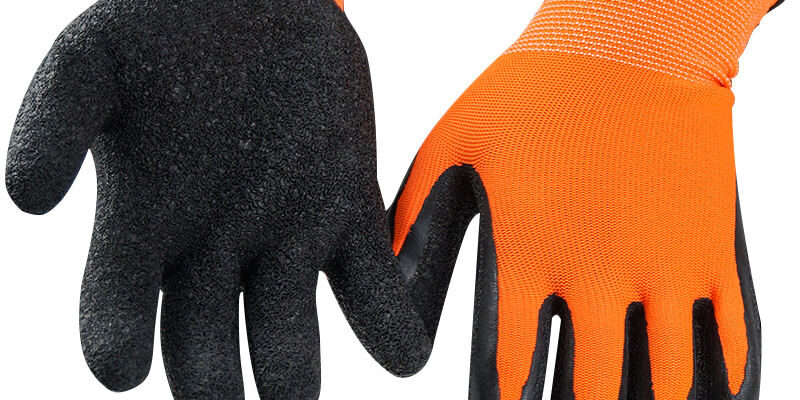 Cotton knitted latex gloves
