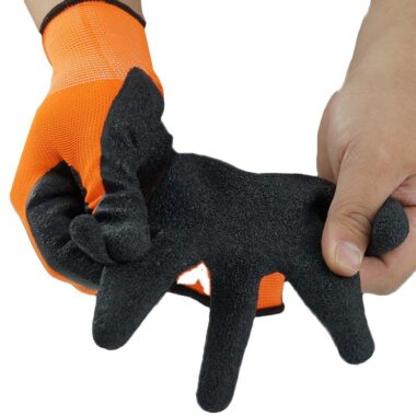 Cotton knitted latex gloves