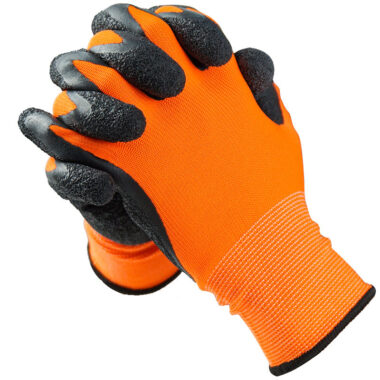 Cotton knitted latex gloves