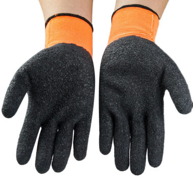 Cotton knitted latex gloves