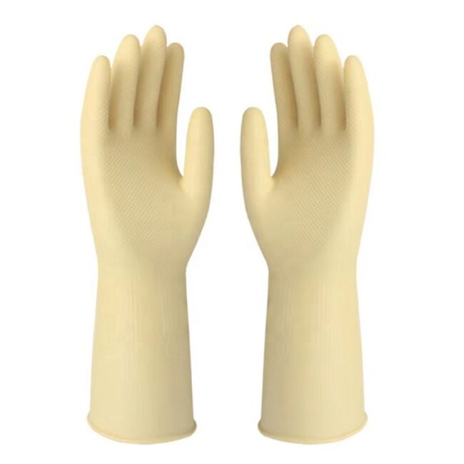 white long-cuff nitrile latex gloves