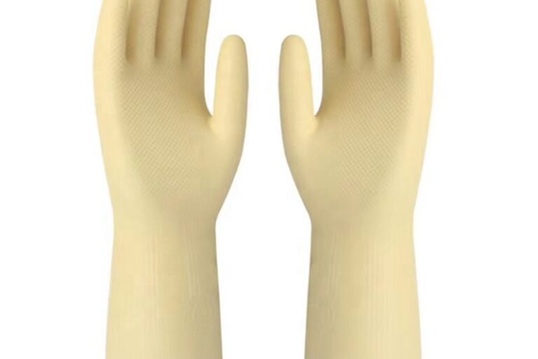Custom Long-Cuff Nitrile Latex Gloves Industrial Powder-Free Protection (1) white long-cuff nitrile latex gloves