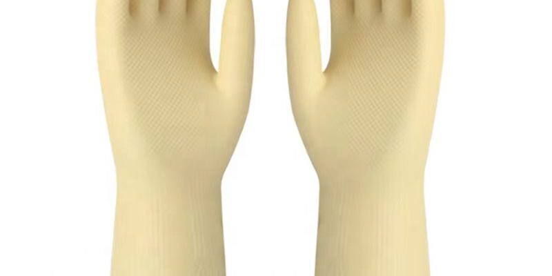 white long-cuff nitrile latex gloves