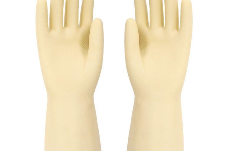 white long-cuff nitrile latex gloves