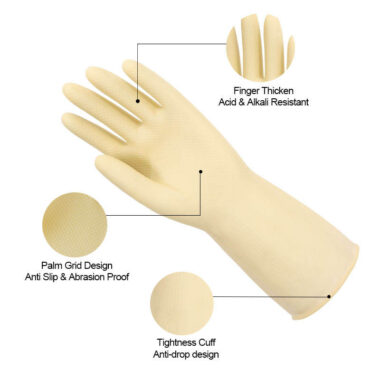 white long-cuff nitrile latex gloves