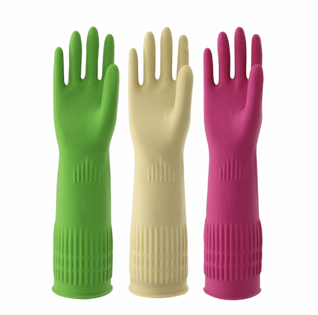 Extra Long 38cm Household Latex Gloves Supplier for Kitchen Cleaning