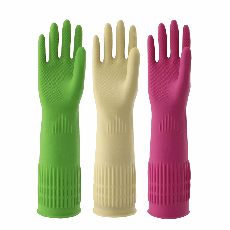 Extra Long 38cm Household Latex Gloves Supplier for Kitchen Cleaning