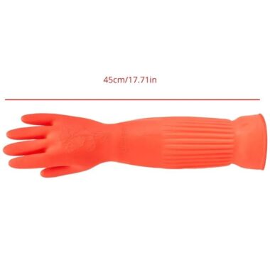 Extra long latex dishwashing gloves