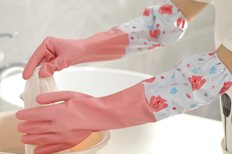 Factory Direct Latex Household Gloves with Fleece Lining for Winter Cleaning (1) Fleece-lined latex gloves