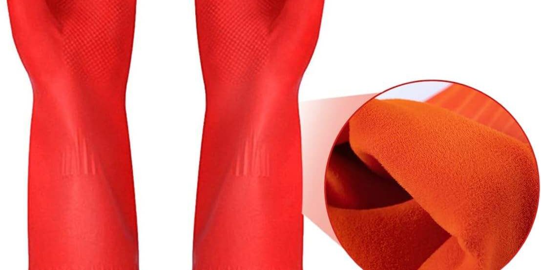 Long-cuff latex household gloves