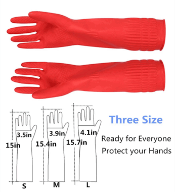 Long-cuff latex household gloves