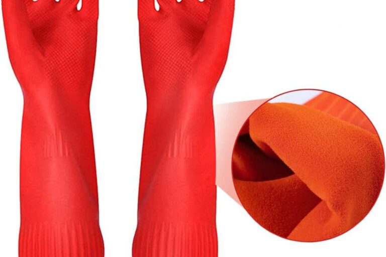 Long-Cuff Latex Gloves with Cotton Lining for Household Cleaning Wholesale (1) Long-cuff latex household gloves