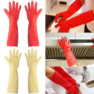 Long-cuff latex household gloves