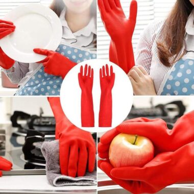 Long-cuff latex household gloves