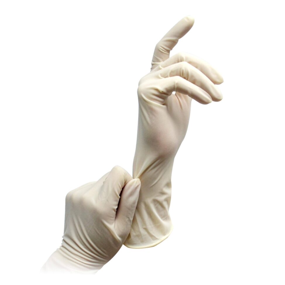 Powdered sterile latex surgical gloves