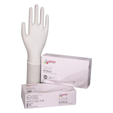 White Nitrile and Latex Exam Gloves