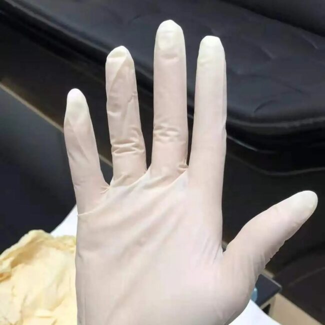 Disposable sterile surgical latex gloves
