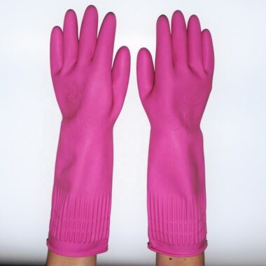 long-cuff latex household cleaning gloves