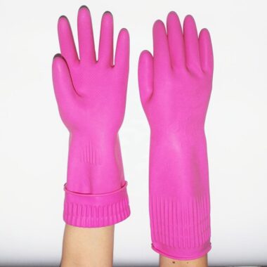 long-cuff latex household cleaning gloves