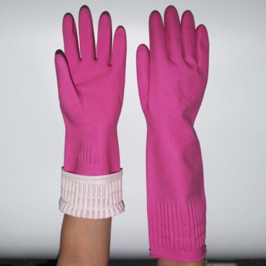 long-cuff latex household cleaning gloves