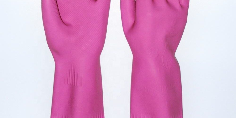 long-cuff latex household cleaning gloves