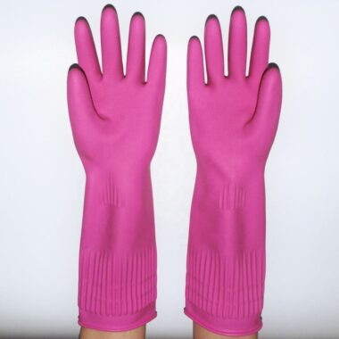 long-cuff latex household cleaning gloves