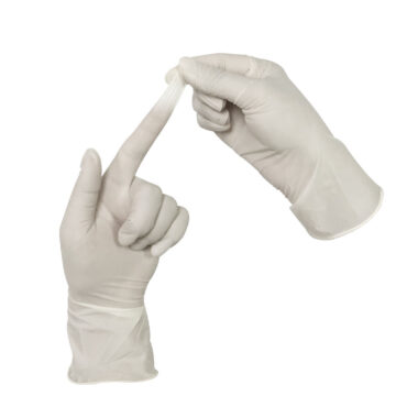 black disposable latex gloves