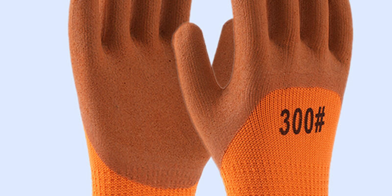 large cotton latex coated industrial gloves