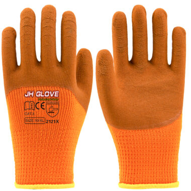 large cotton latex coated industrial gloves