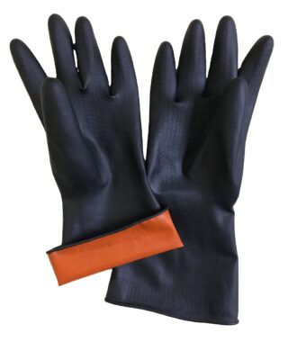 heavy duty black latex rubber gloves