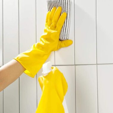rubber latex household cleaning gloves