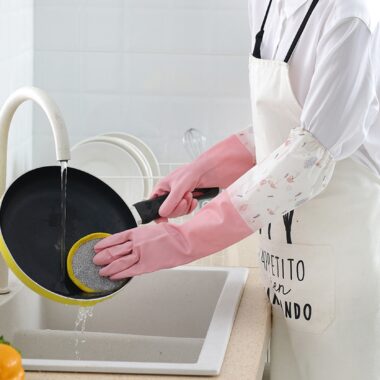 long cuff PVC latex kitchen gloves