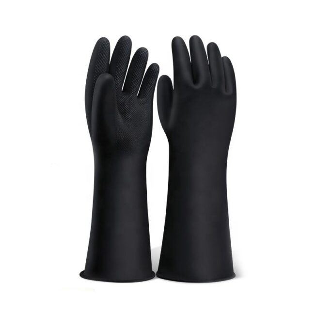alkali resistant latex gloves