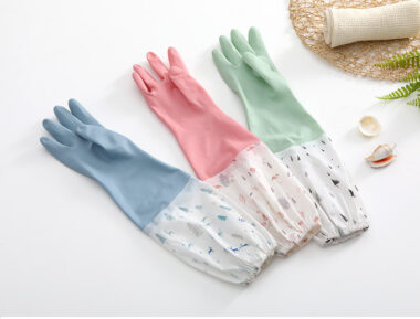 velvet lined winter household gloves