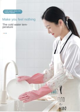 velvet lined winter household gloves